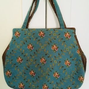 Vintage needlepoint 1960s handmade original mirror